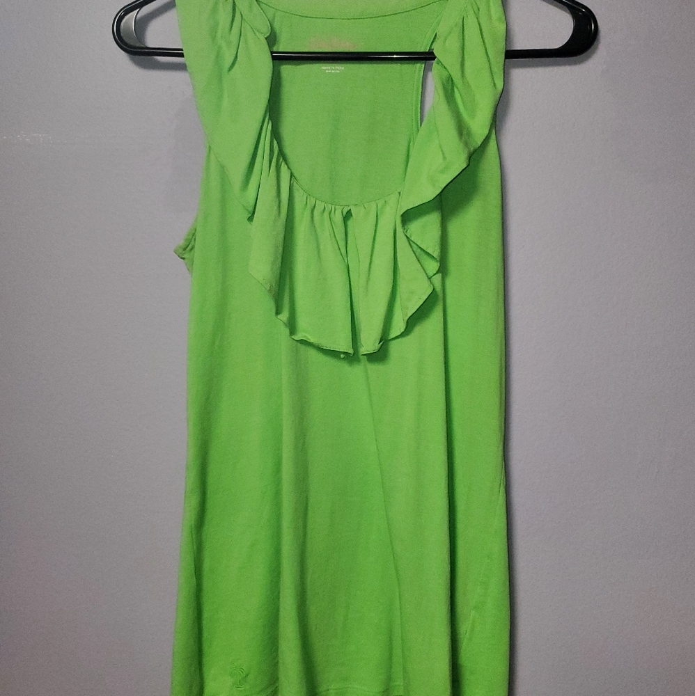 Green Lilly Pulitzer ruffle tank top